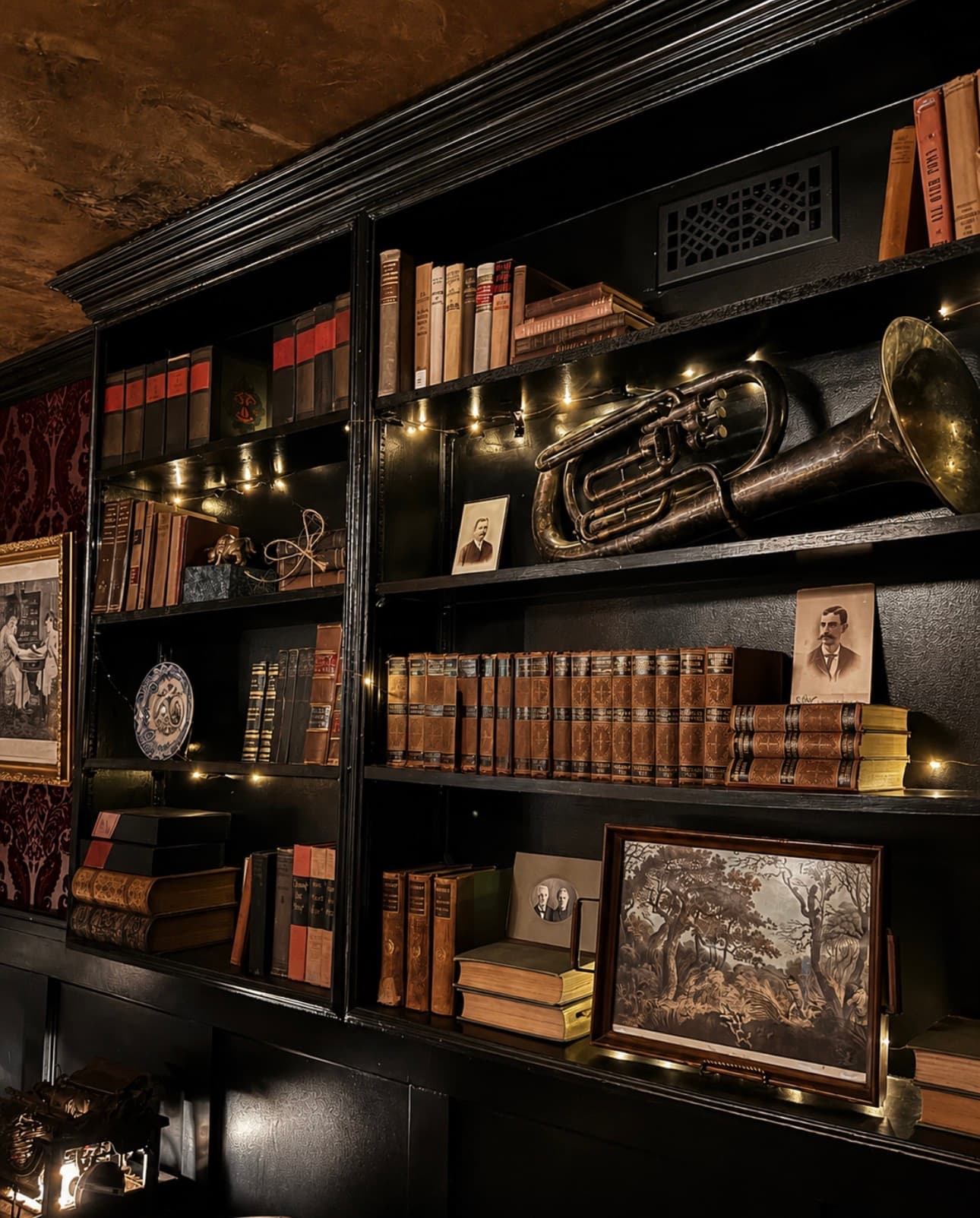 The Archive Lounge — restored radiator bar detail
